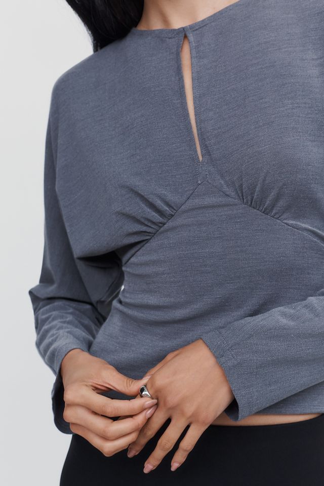 By Anthropologie Long Sleeve Keyhole Top #3