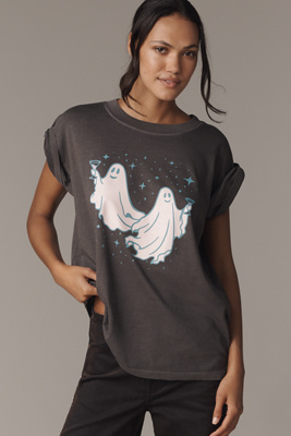 Girl Dangerous Martini Ghosts Graphic Tee In Black