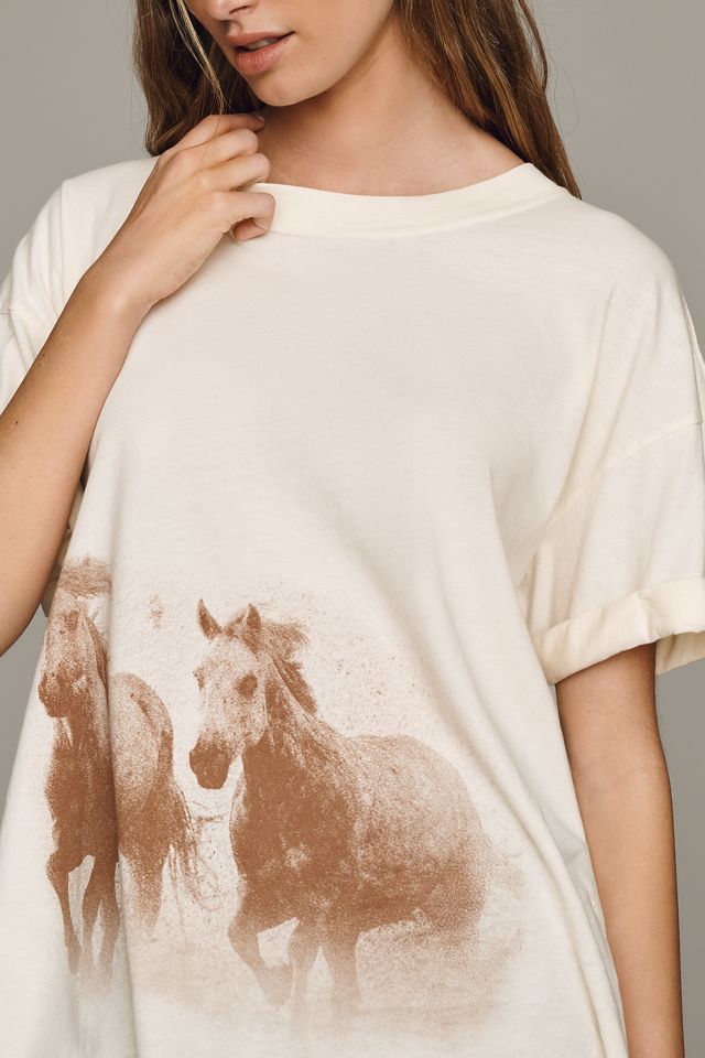 Girl Dangerous Running Horse Cotton Tee #3