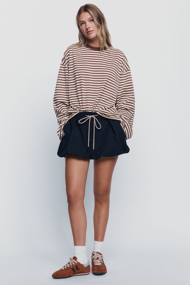 Lioness Cotton Blend Oversized Striped Crewneck Tee #3