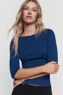 Lioness The Blooming Boatneck Cropped Tee by Anthropologie