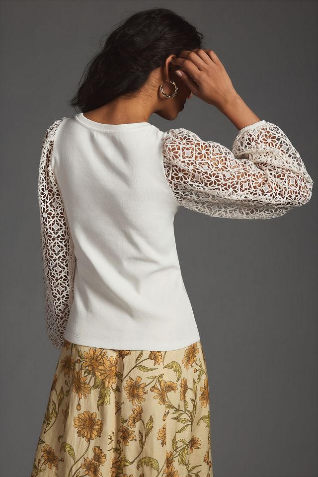 Maeve Lace-Sleeve Top #1