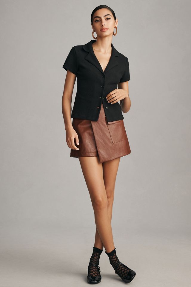 Maeve Crinkle Button-Front Top #2