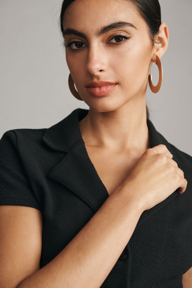 Maeve Crinkle Button-Front Top #3