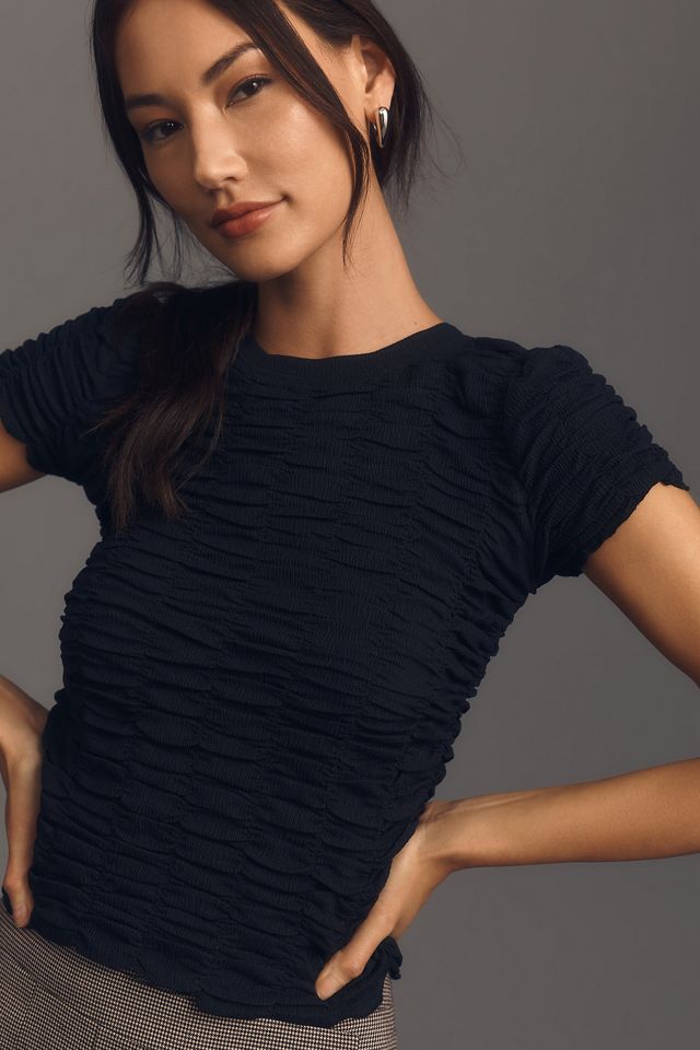 By Anthropologie Ruched Baby Tee #3