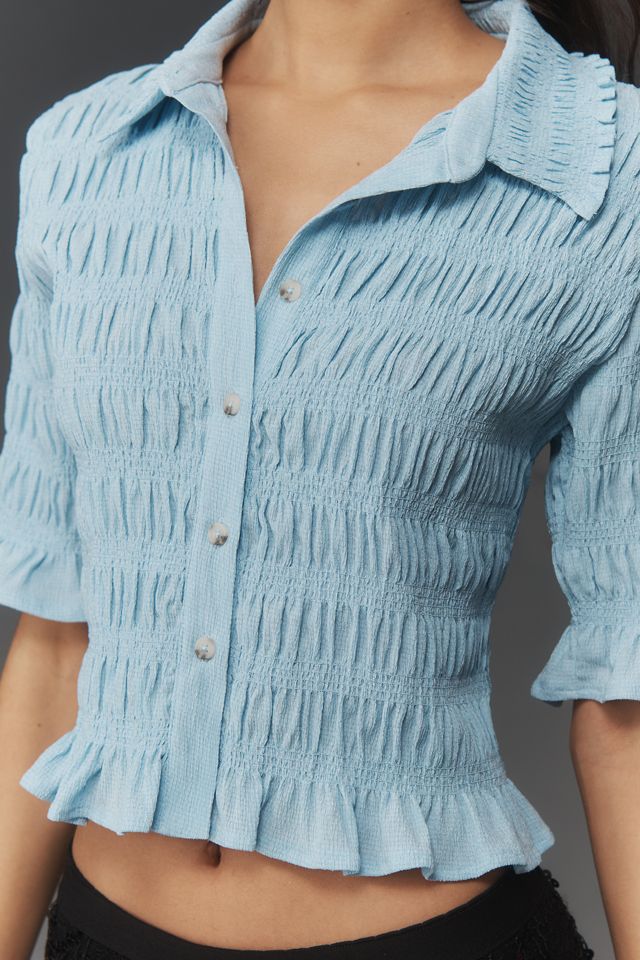 Maeve Ruffle Button-Front Top #3