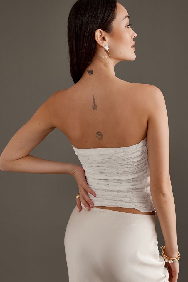 By Anthropologie Extreme Ruched Bandeau Top #2