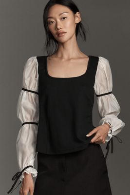 Maeve Balloon-Sleeve Top