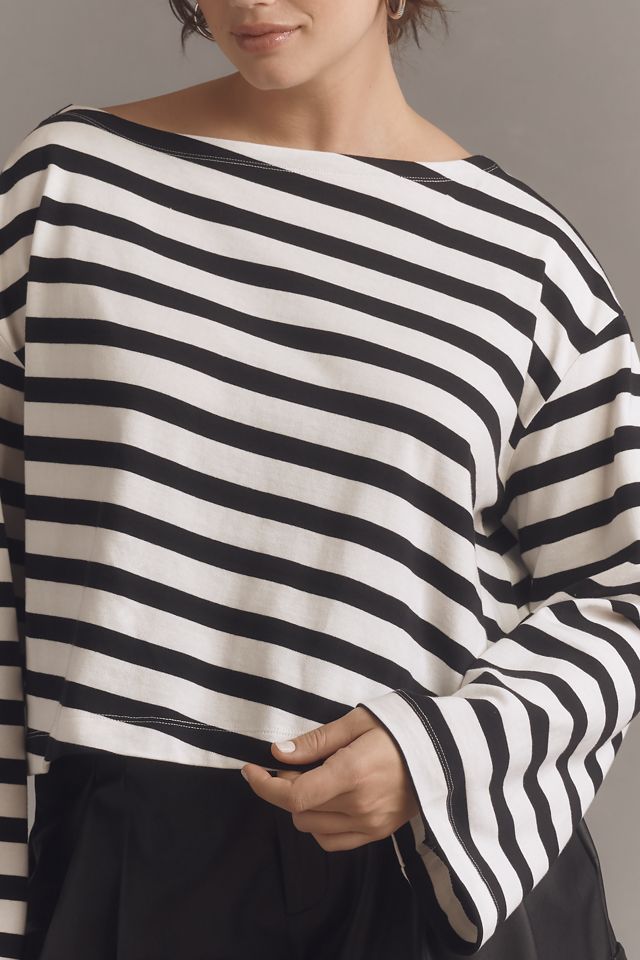 Maeve Boatneck Bell-Sleeve Knit Top #5