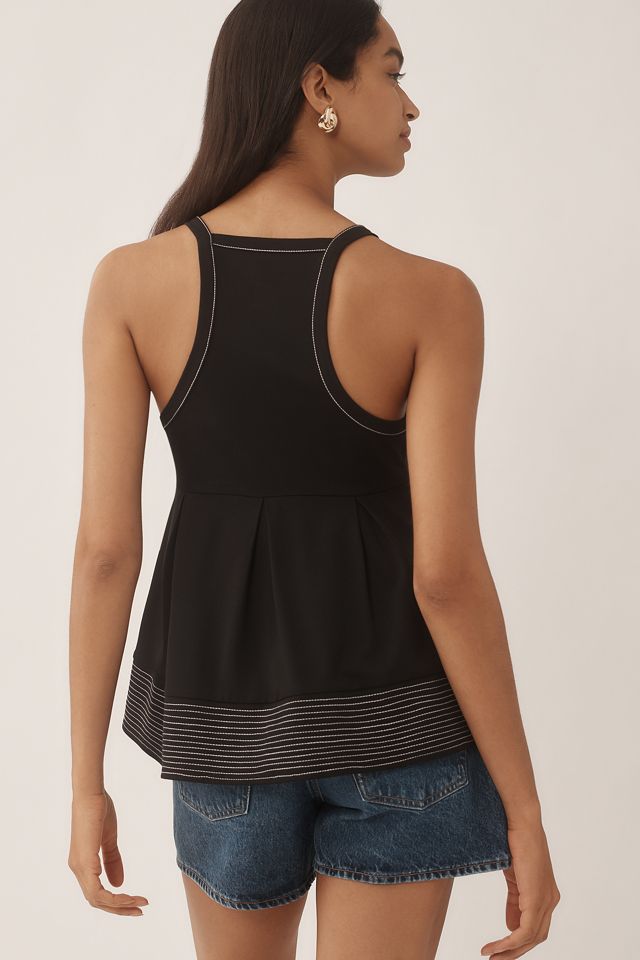 By Anthropologie Deep-V-Neck Peplum Strappy Top #1
