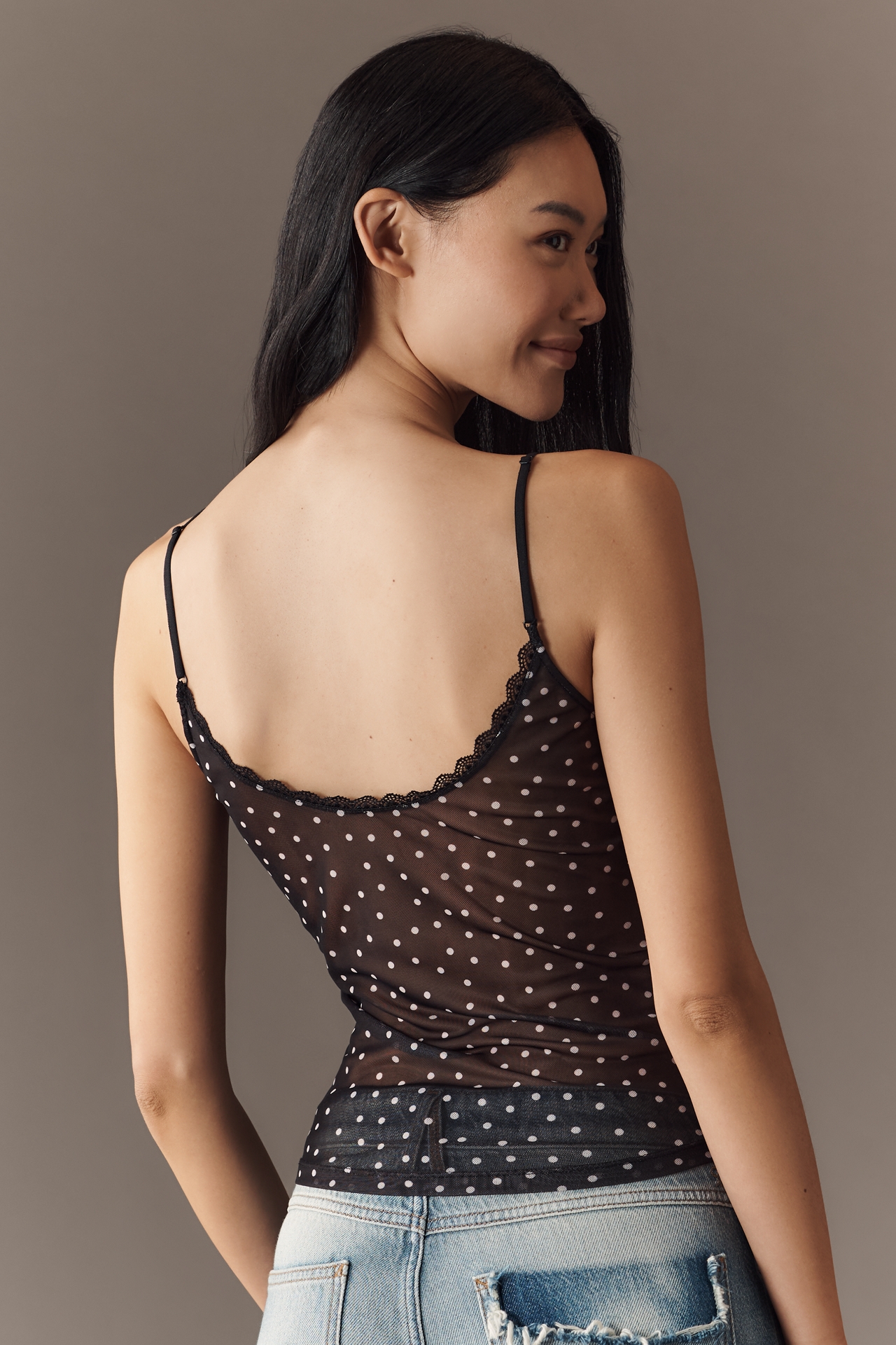 Maeve Lace-Trim Scoop-Neck Tank