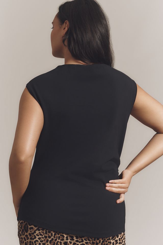 Maeve Short-Sleeve Structured Asymmetric Top #5