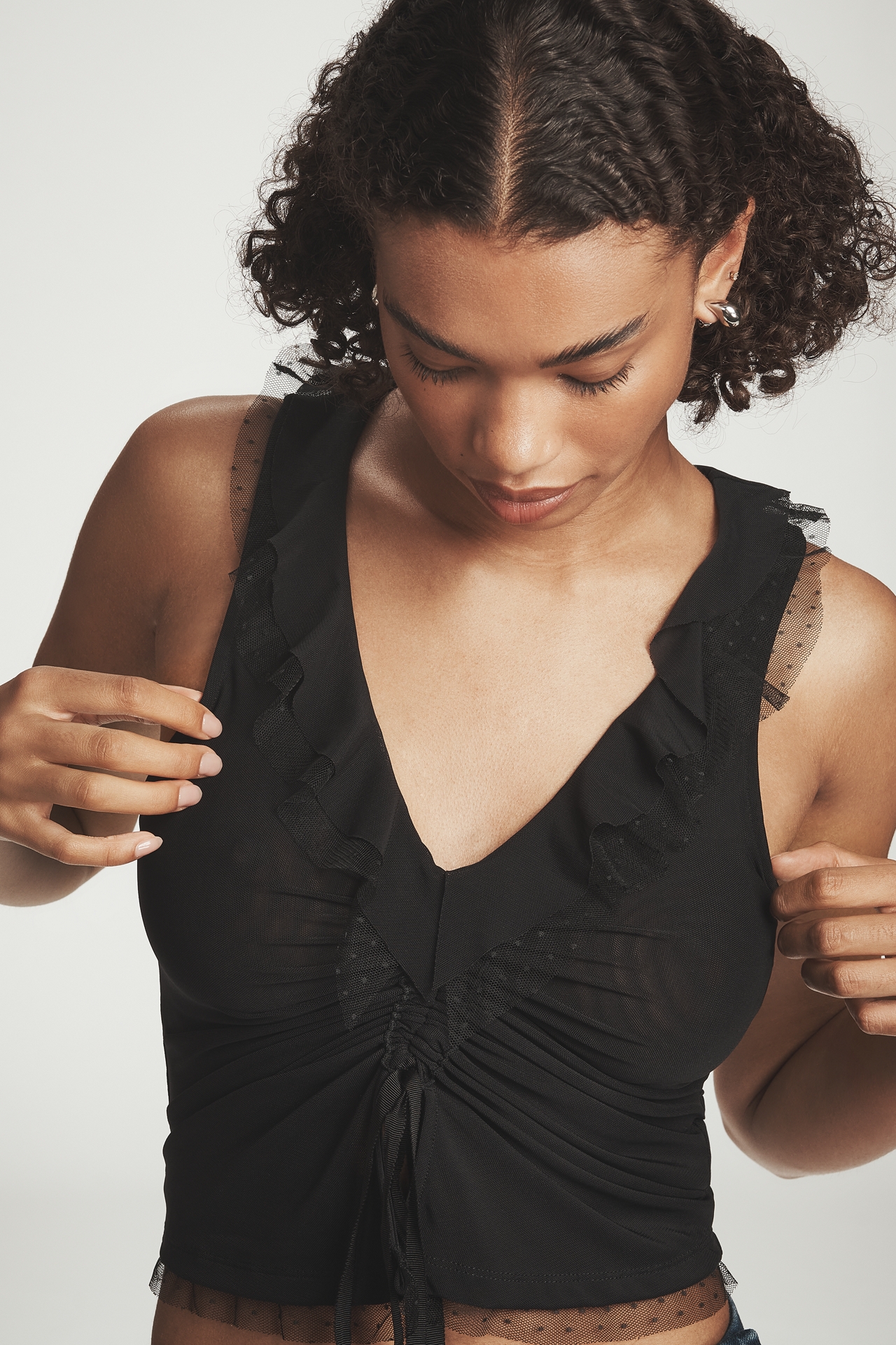 Maeve Tie-Front V-Neck Top