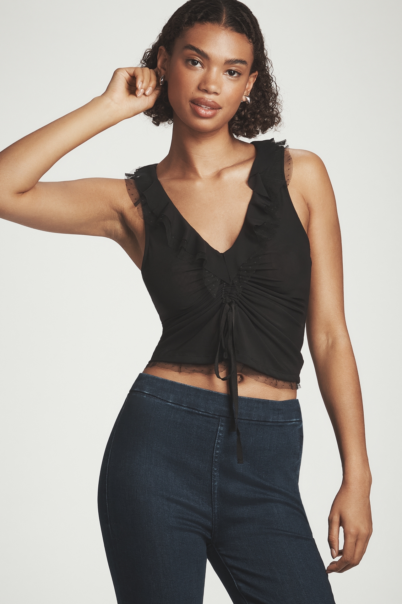 Maeve Tie-Front V-Neck Top
