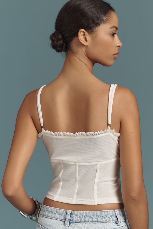 Pilcro Seamed Ruffle Tank Top #1
