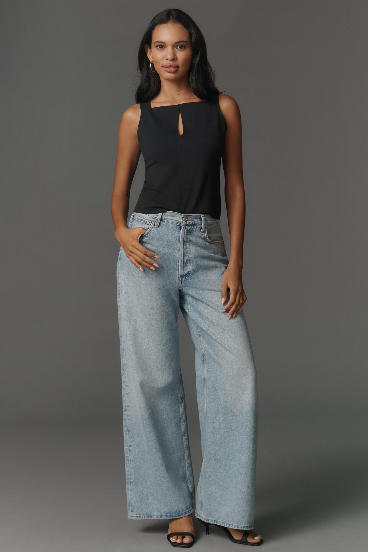 Maeve Keyhole Seamed Tank Top