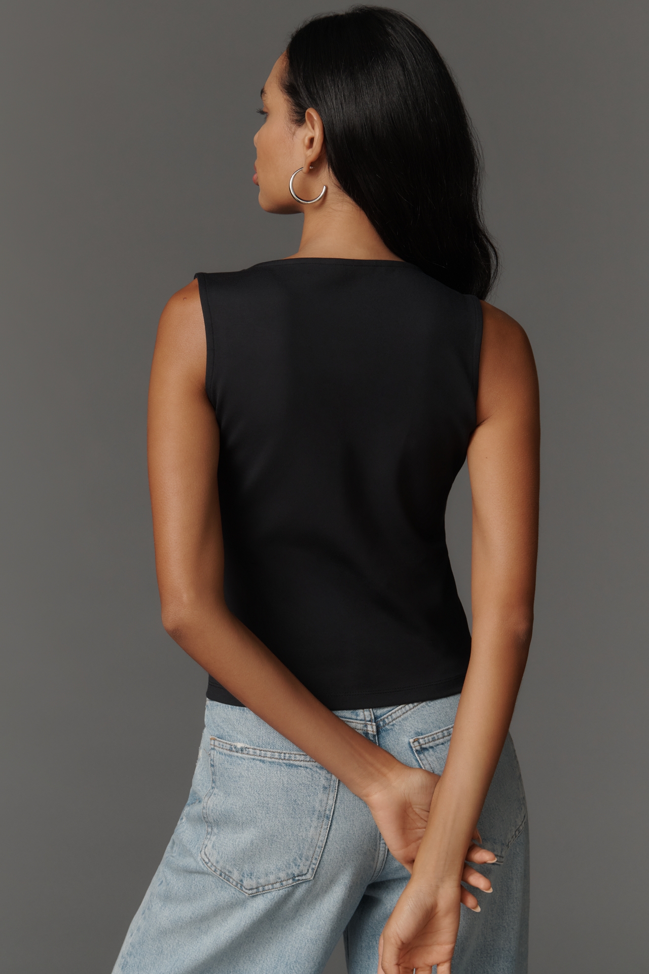 Maeve Keyhole Seamed Tank Top