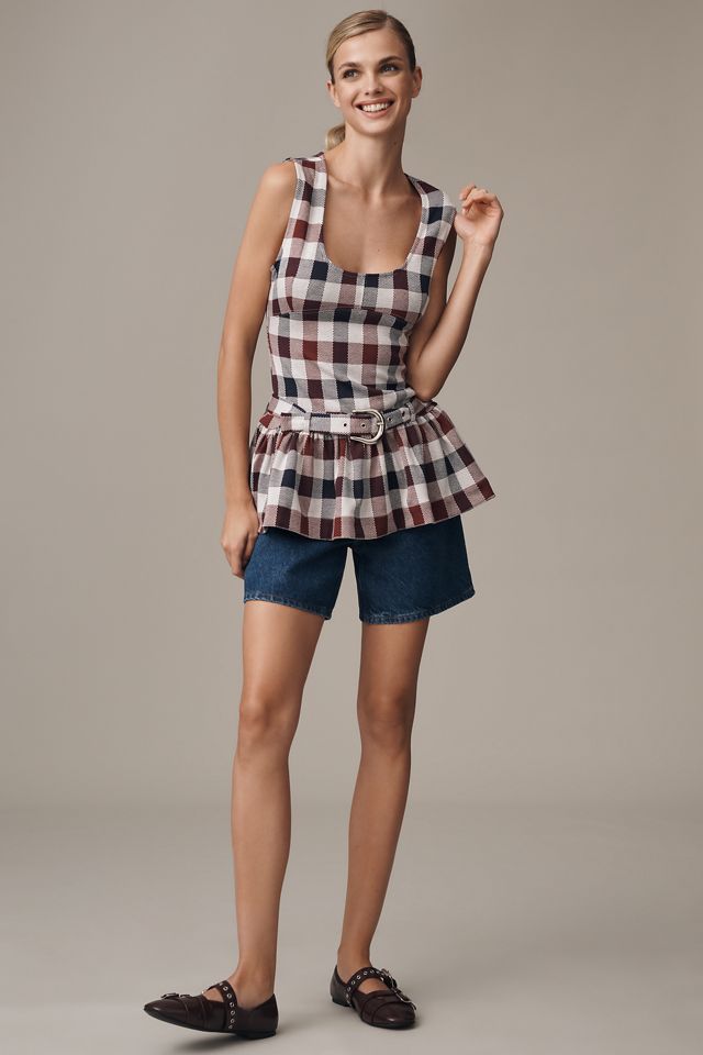 Maeve Belted Drop-Waist Peplum Tank #2