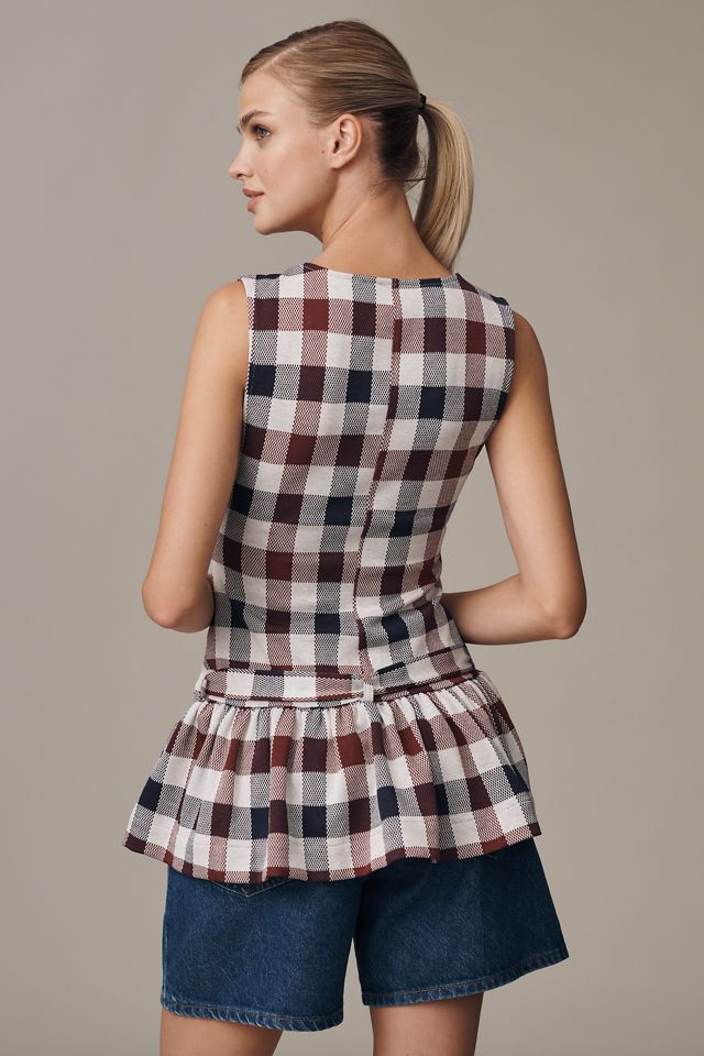 Maeve Belted Drop-Waist Peplum Tank #3