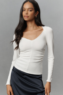 Maeve Lace V-Neck Top product page