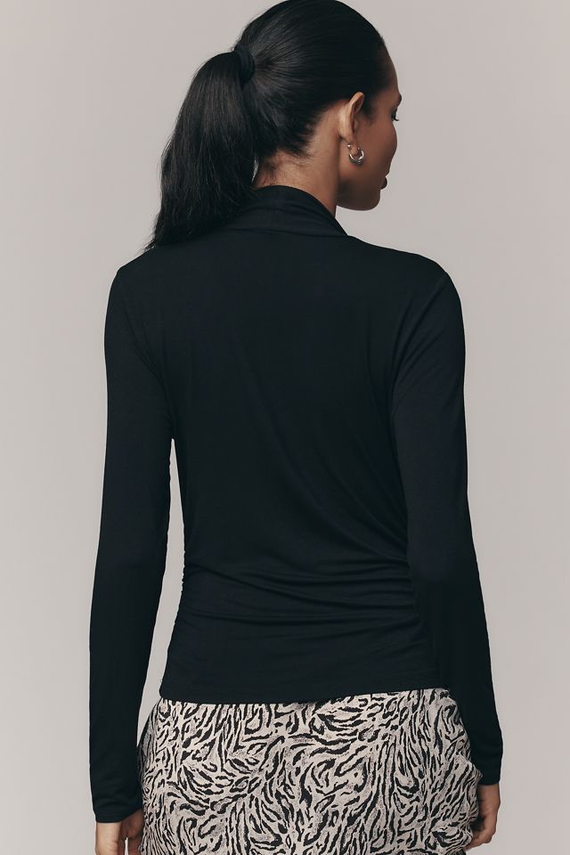 By Anthropologie Crop Scarf-Neck Top #1