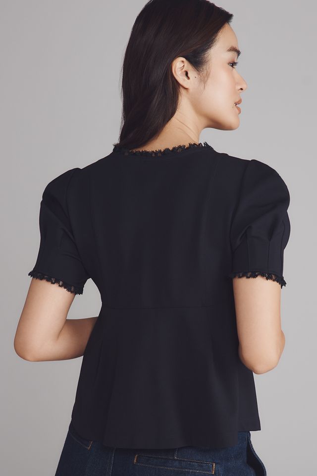 Maeve Puff-Sleeve Babydoll Top #1