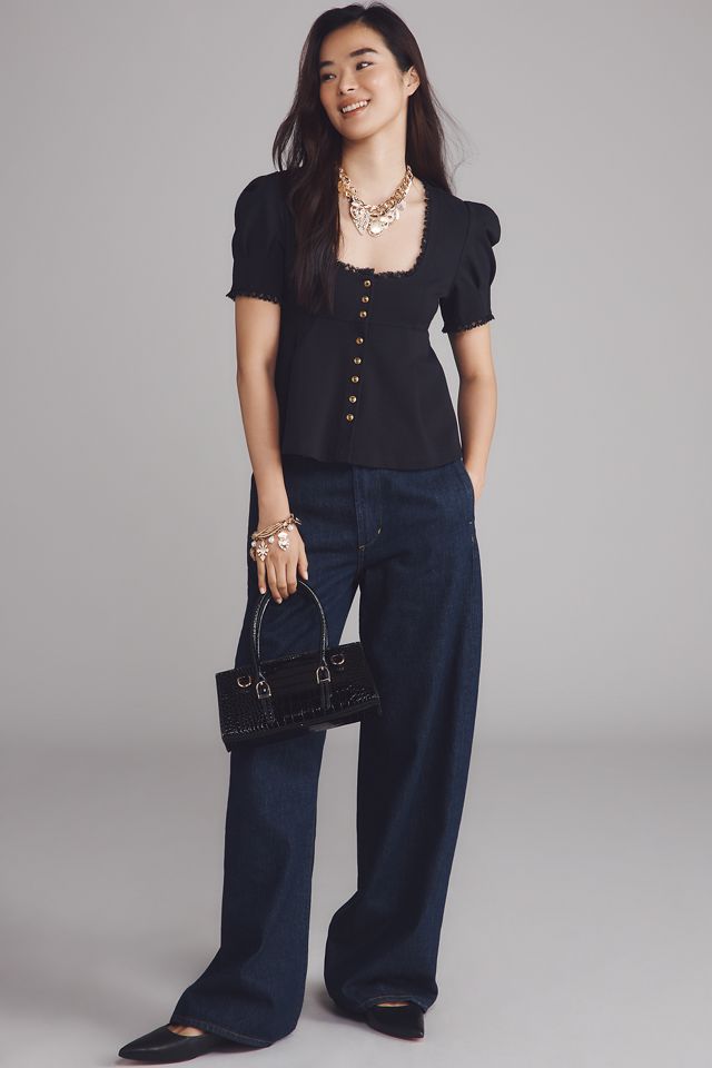 Maeve Puff-Sleeve Babydoll Top #2