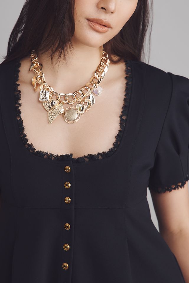 Maeve Puff-Sleeve Babydoll Top #3