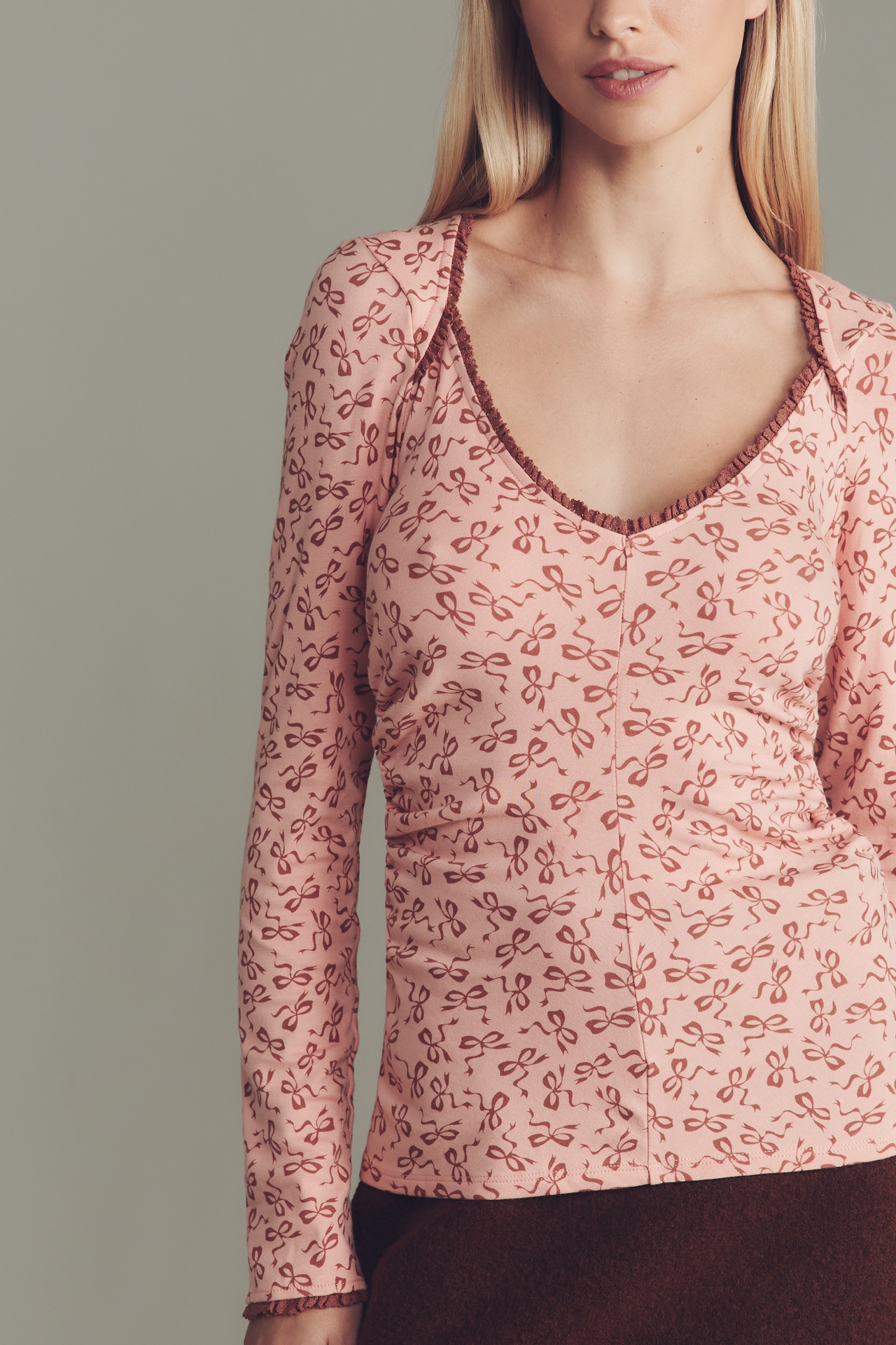 Maeve Lace V-Neck Top