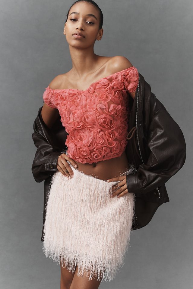 Maeve Off-Shoulder Rosette Top | Anthropologie