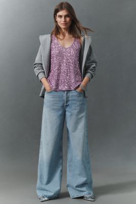 By Anthropologie Slouchy Sequin Scoop Tank