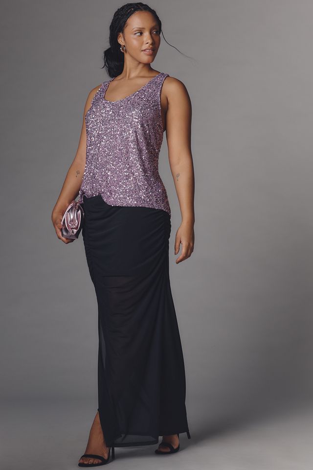 By Anthropologie Slouchy Sequin Scoop Tank #6