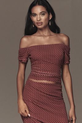 The Frolic Polly Off-Shoulder Mesh Top