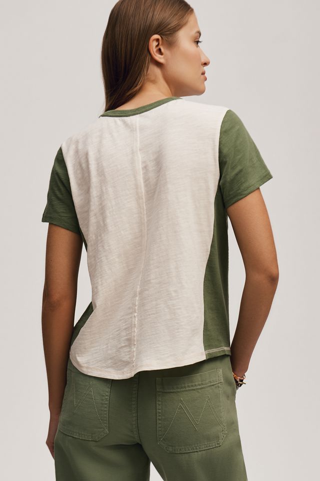 The Bennie Cotton-Slub Crew-Neck Tee by Pilcro: Colorblock Edition #1