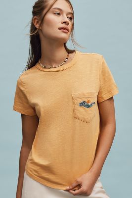 PILCRO THE BENNIE COTTON-SLUB CREW-NECK SHORT-SLEEVE TEE BY PILCRO: POCKET EDITION 
