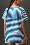 The Jordyn Cotton-Slub Crew-Neck Oversized Tee by Pilcro: Striped Edition