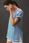 The Jordyn Cotton-Slub Crew-Neck Oversized Tee by Pilcro: Striped Edition