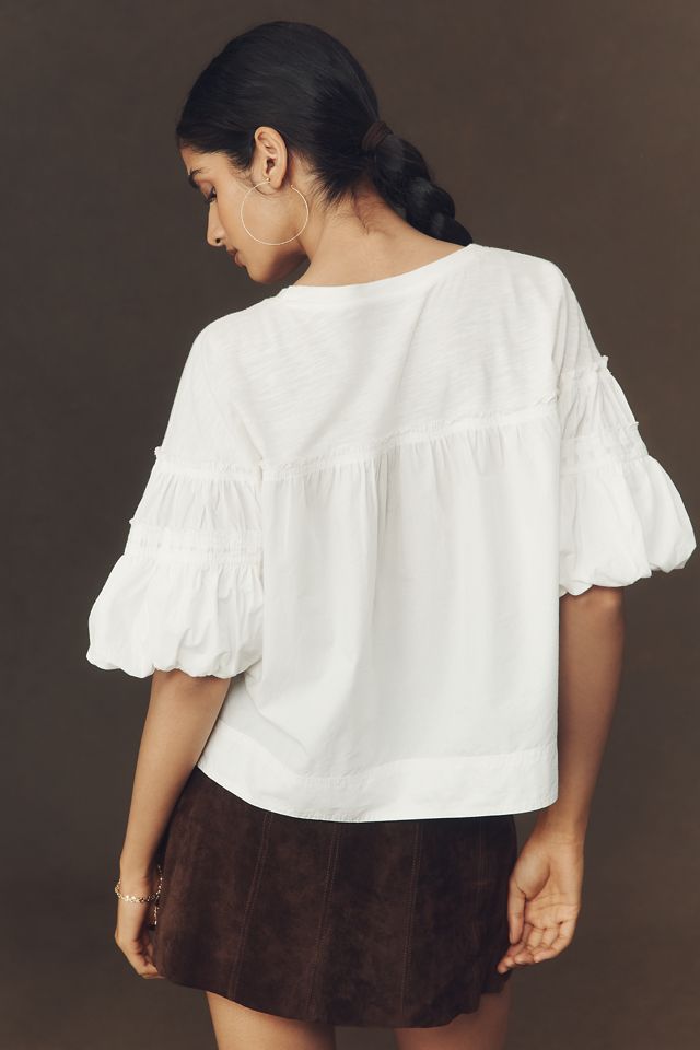 Pilcro Reworked Ruffle-Sleeve Top #3