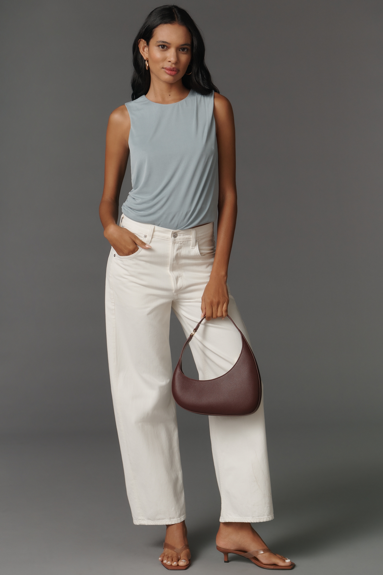 Central Park West Cupro Draped Tank