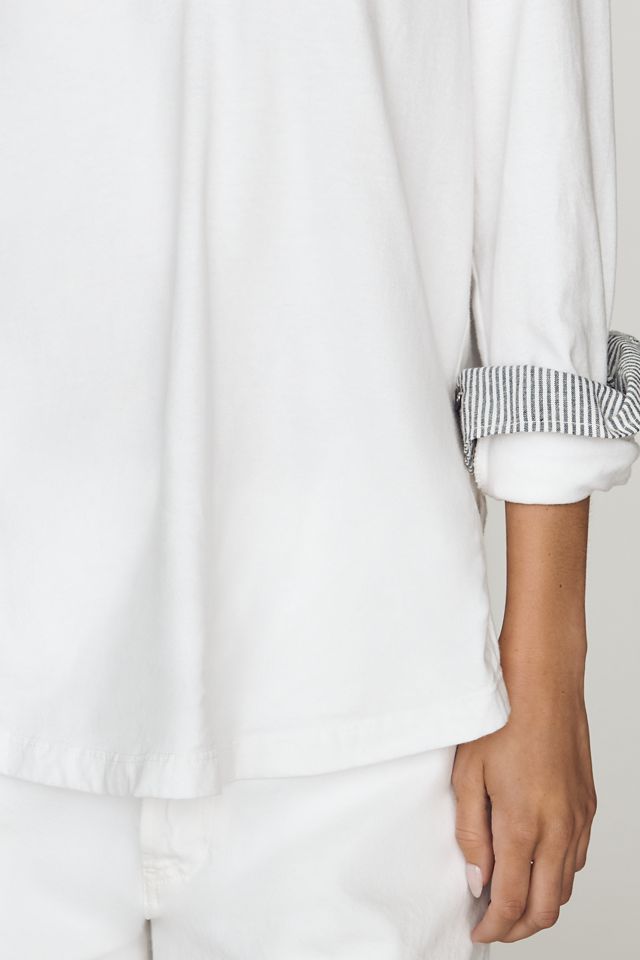 Ragabond Studio Cotton Pinstripe Contrast Polo Top #3
