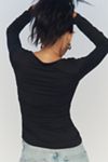 Susana Monaco Long-Sleeve Square-Neck Top