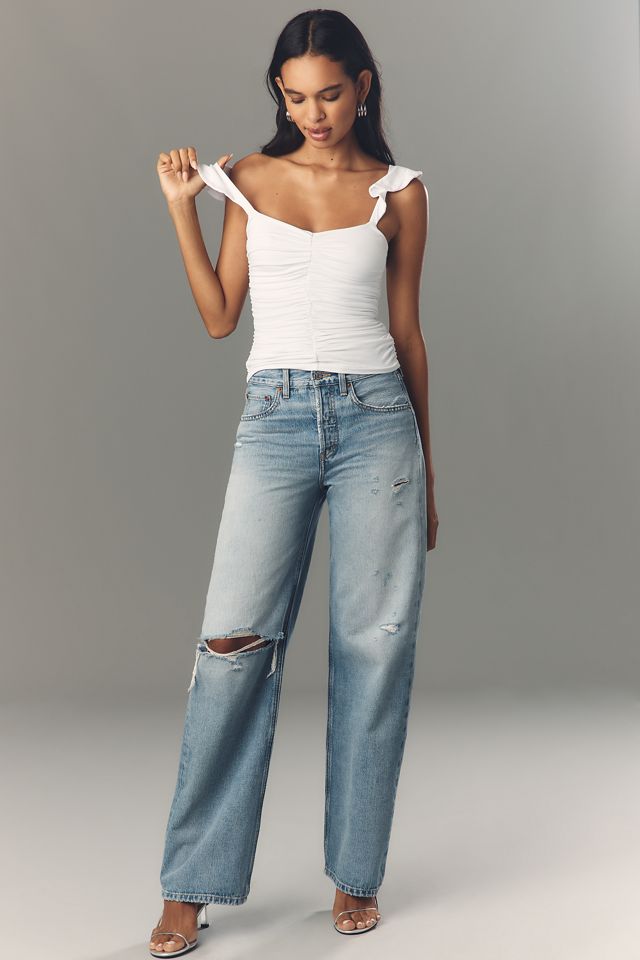 Susana Monaco Flutter-Strap Ruched Tank Top #3