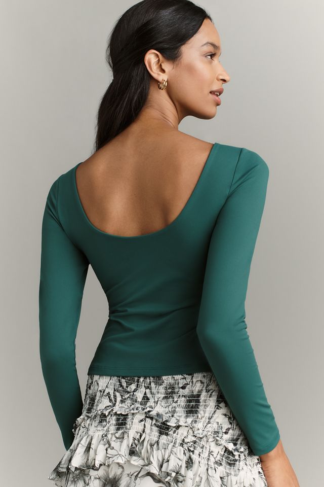 Susana Monaco Long-Sleeve Scoop-Back Top #1