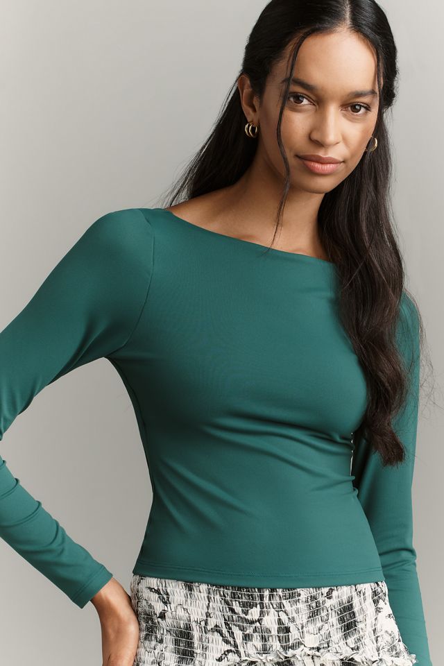 Susana Monaco Long-Sleeve Scoop-Back Top #2