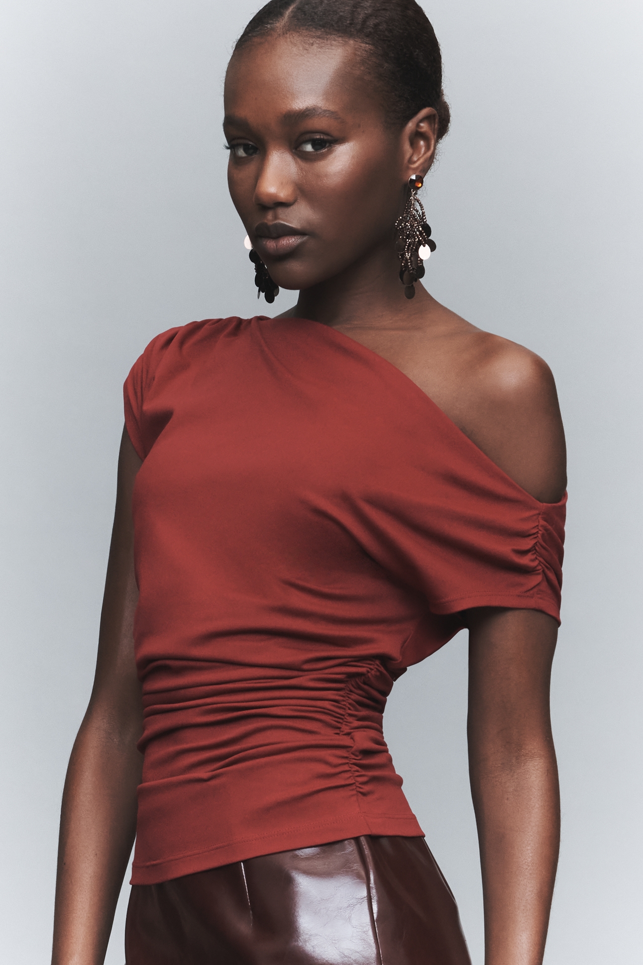 Susana Monaco Off-Shoulder Ruched Top