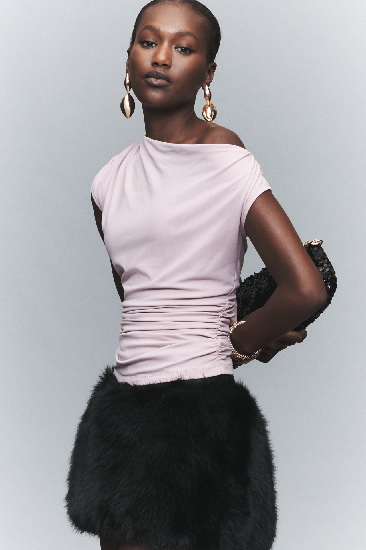 Susana Monaco Off-Shoulder Ruched Top
