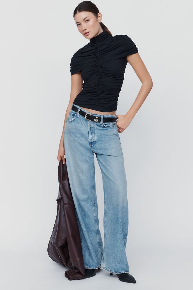Susana Monaco Gathered Overlay Mock Neck Top #3