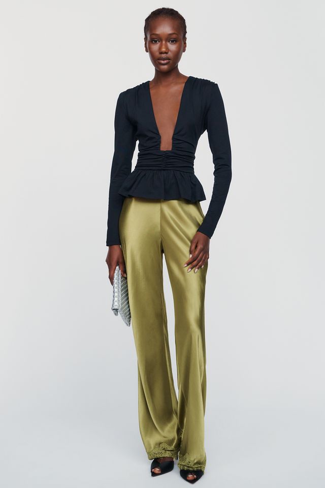 Susana Monaco Square Neck Plunge Peplum Top #1