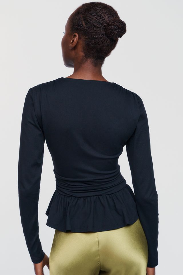 Susana Monaco Square Neck Plunge Peplum Top #3
