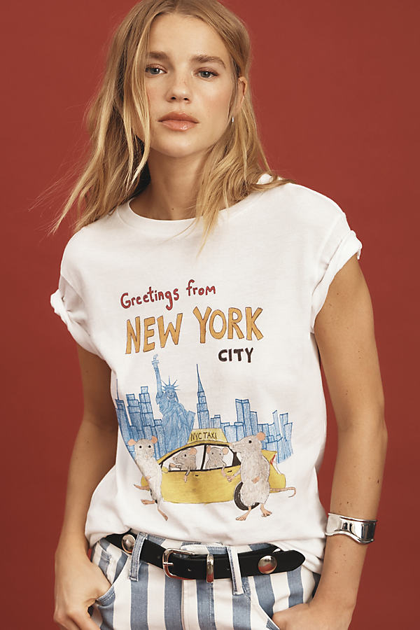 Shop Unfortunate Portrait Greetings From New York Graphic Tee In White